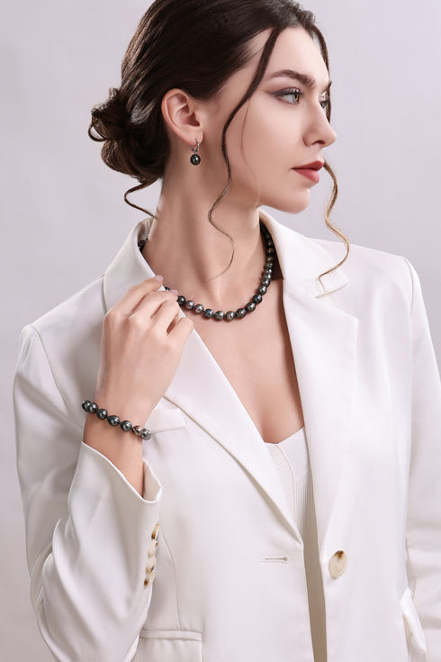 Classic Hoop Tahitian Pearl Earrings - Sterling Silver / Gold Vermeil